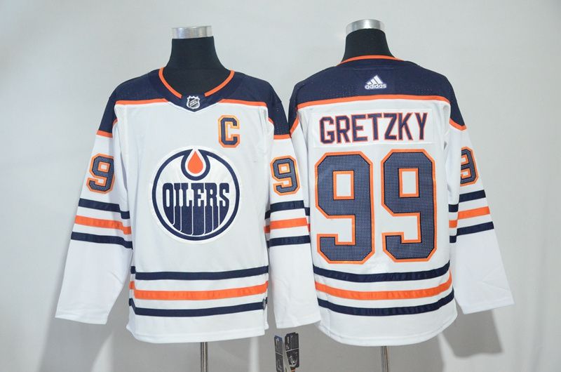 Men Edmonton Oilers #99 Wayne Gretzky White Adidas Hockey Stitched NHL Jerseys->edmonton oilers->NHL Jersey